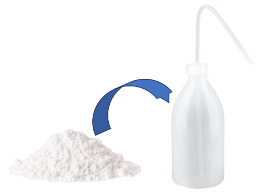 [4196] 250ml spray bottle, narrow neck laboratory bottle incl. 150g talcum powder